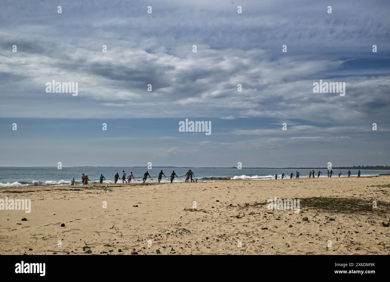 Les pêcheurs sri-lankais pêchent du poisson. Pêcheurs sri-lankais pêchant du poisson. Le filet jeté d'un bateau a, peut-être, un demi-kilomètre Ils le tirent à terre pour at le Banque D'Images Les pêcheurs sri-lankais pêchent du poisson. Pêcheurs sri-lankais pêchant du poisson. Le filet jeté d'un bateau a, peut-être, un demi-kilomètre Ils le tirent à terre pour at le Banque D'Images