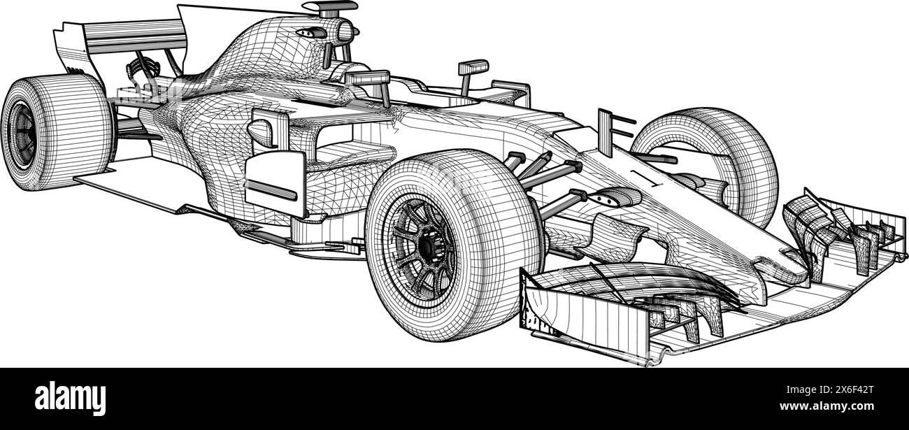 Vecteur de voiture de course. Illustration isolée sur fond blanc. Illustration vectorielle d'Une limousine sportive. Illustration de Vecteur