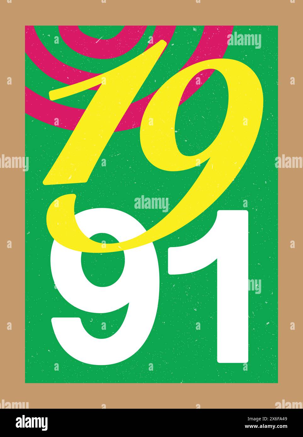 Année 1991 design d'affiche, né en 1991, 1991 design d'affiche flyer, décoration de chambre, salon ou affiche imprimée d'intérieur de bureau Illustration de Vecteur