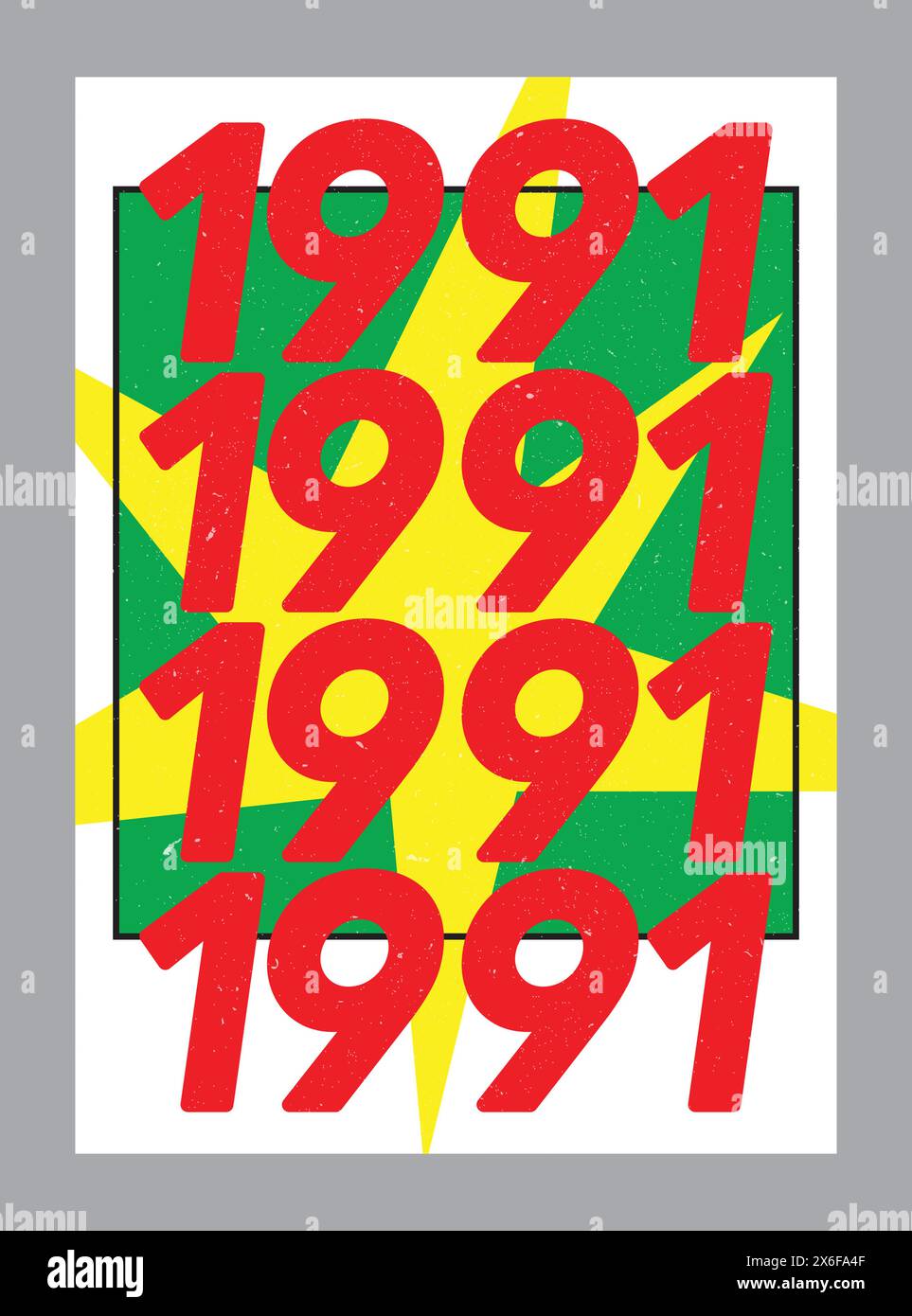 Année 1991 design d'affiche, né en 1991, 1991 design d'affiche flyer, décoration de chambre, salon ou affiche imprimée d'intérieur de bureau Illustration de Vecteur