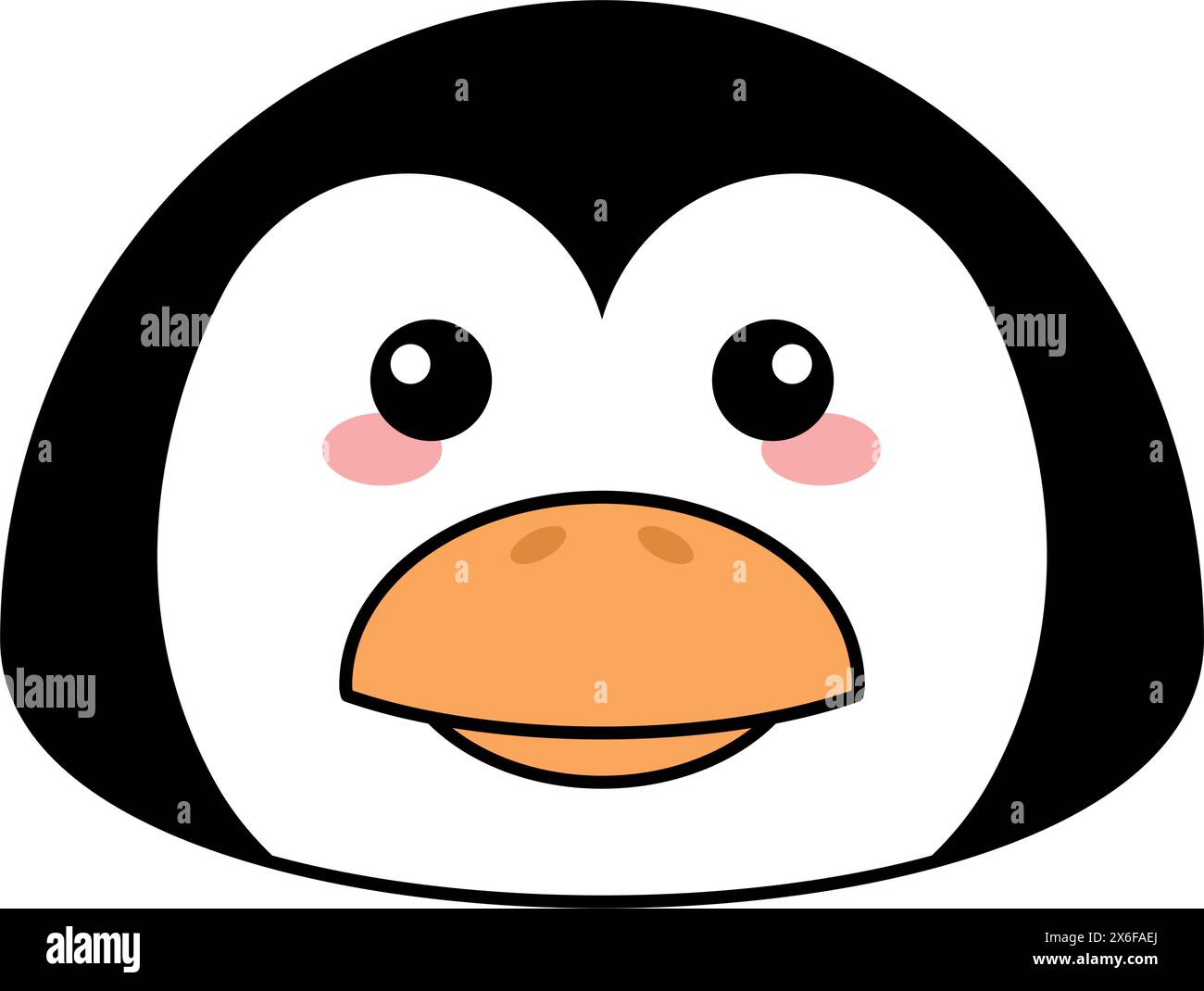 Vecteur d'icône emoji pingouin mignon kawaii Illustration de Vecteur