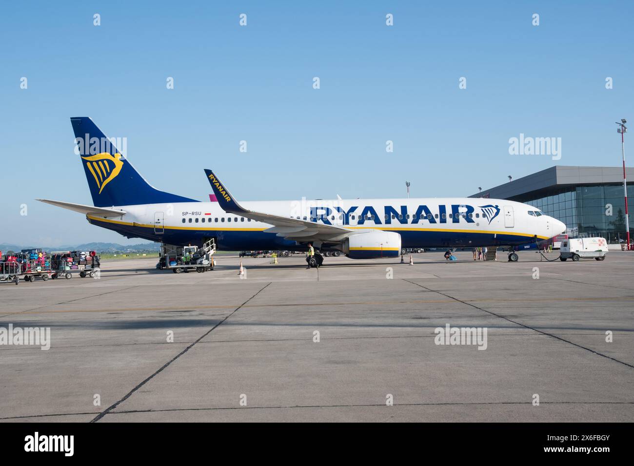 Tirana Albanie, 6 juillet. 2023 : Ryanair Boeing 737-800 à l'aéroport international de Tirana Banque D'Images