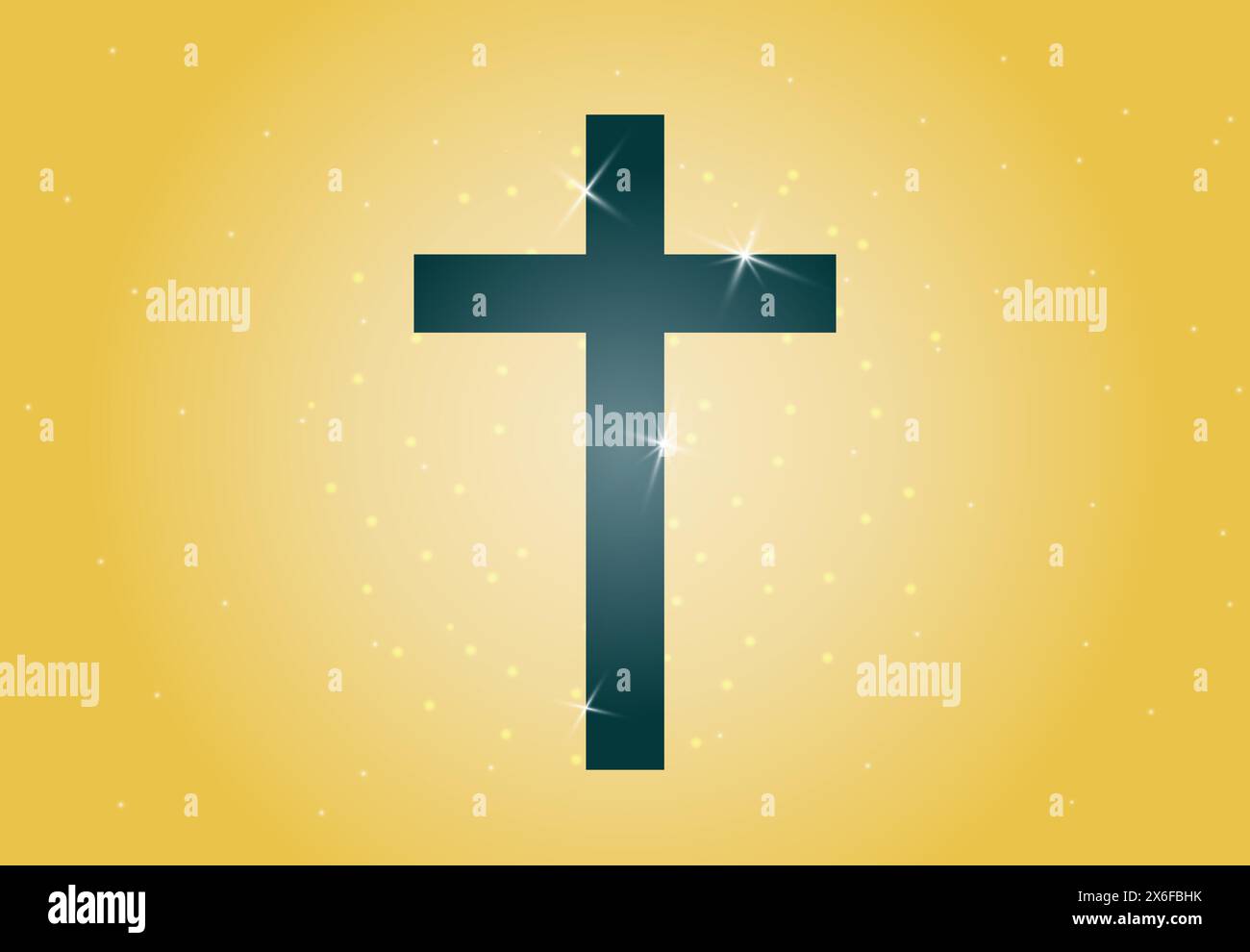 croix chrétienne élégante et sainte avec anneaux illustration vectorielle isolée. Arrière-plan sur le thème de la religion. Conception pour le christianisme, Jésus, charité de l'église, Illustration de Vecteur