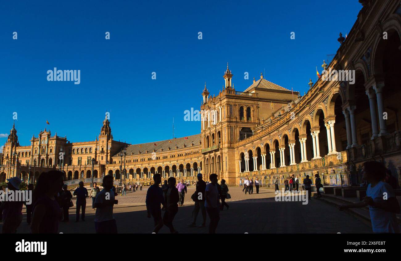 ESPAGNE, ANDALOUSIE, SÉVILLE, PLACE D'ESPAGNE Banque D'Images