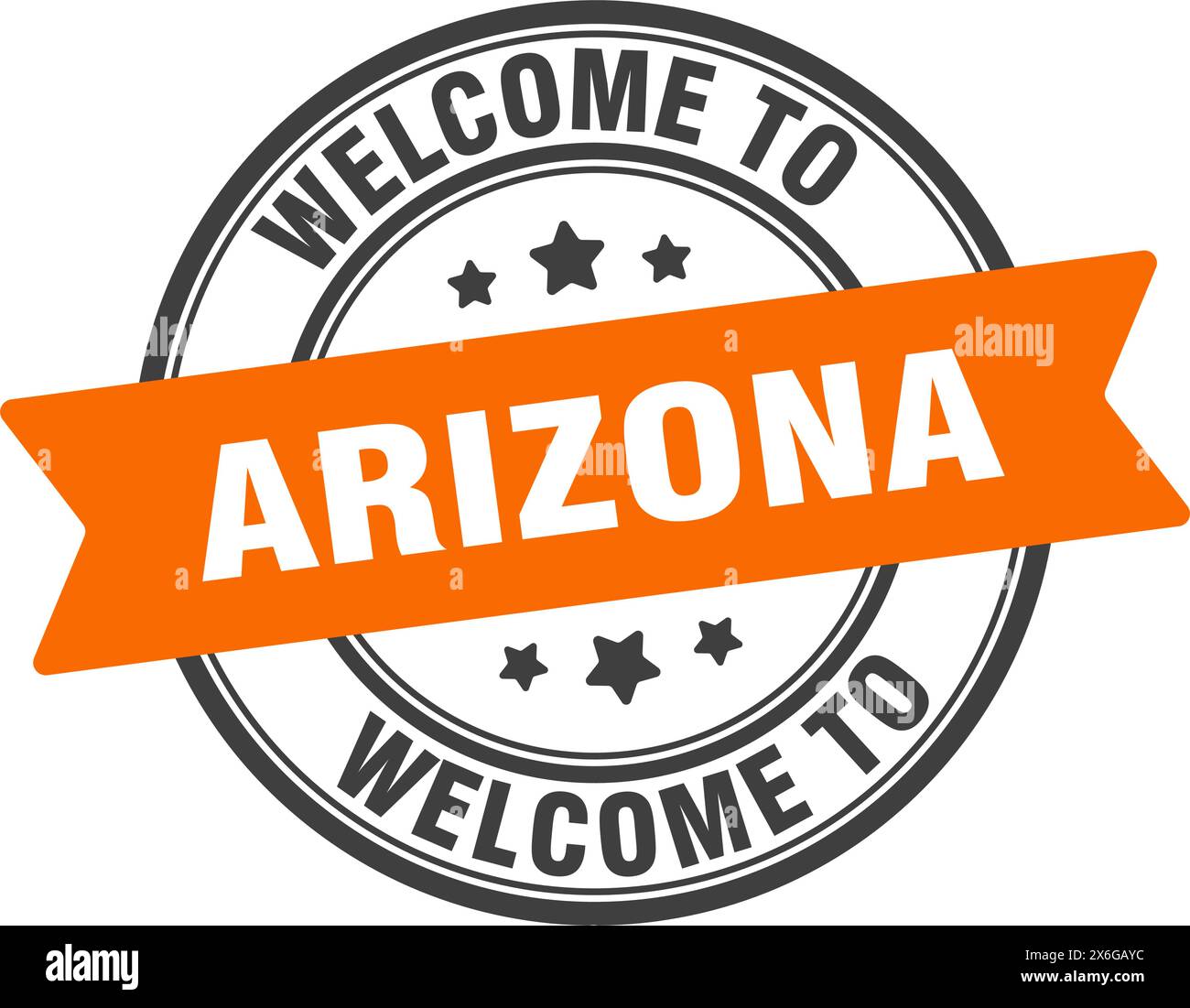 Bienvenue à Arizona Stamp. Signe rond Arizona isolé sur fond blanc Illustration de Vecteur