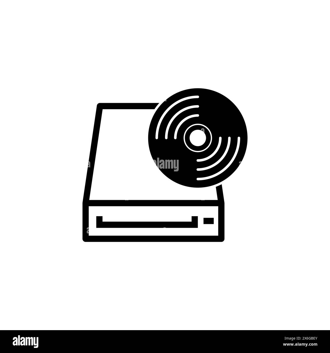 Matériel informatique, icône vectorielle plate de lecteur optique portable. Symbole solide simple isolé sur fond blanc. Matériel informatique, signe lecteur optique de Illustration de Vecteur