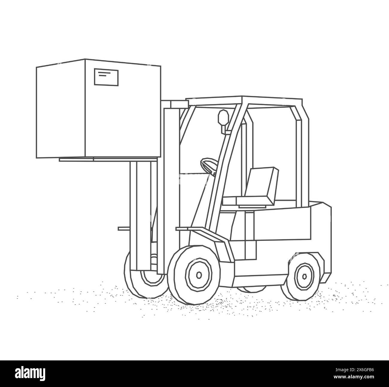 Chariot élévateur. Service logistique automatisé, entrepôt numérique, technologie de chariot élévateur Illustration de Vecteur