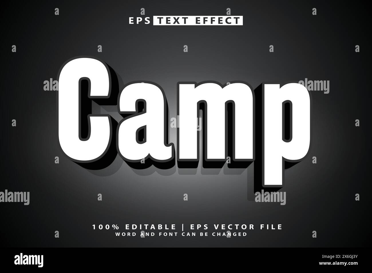 Effet de texte 3D modifiable Illustration de Vecteur