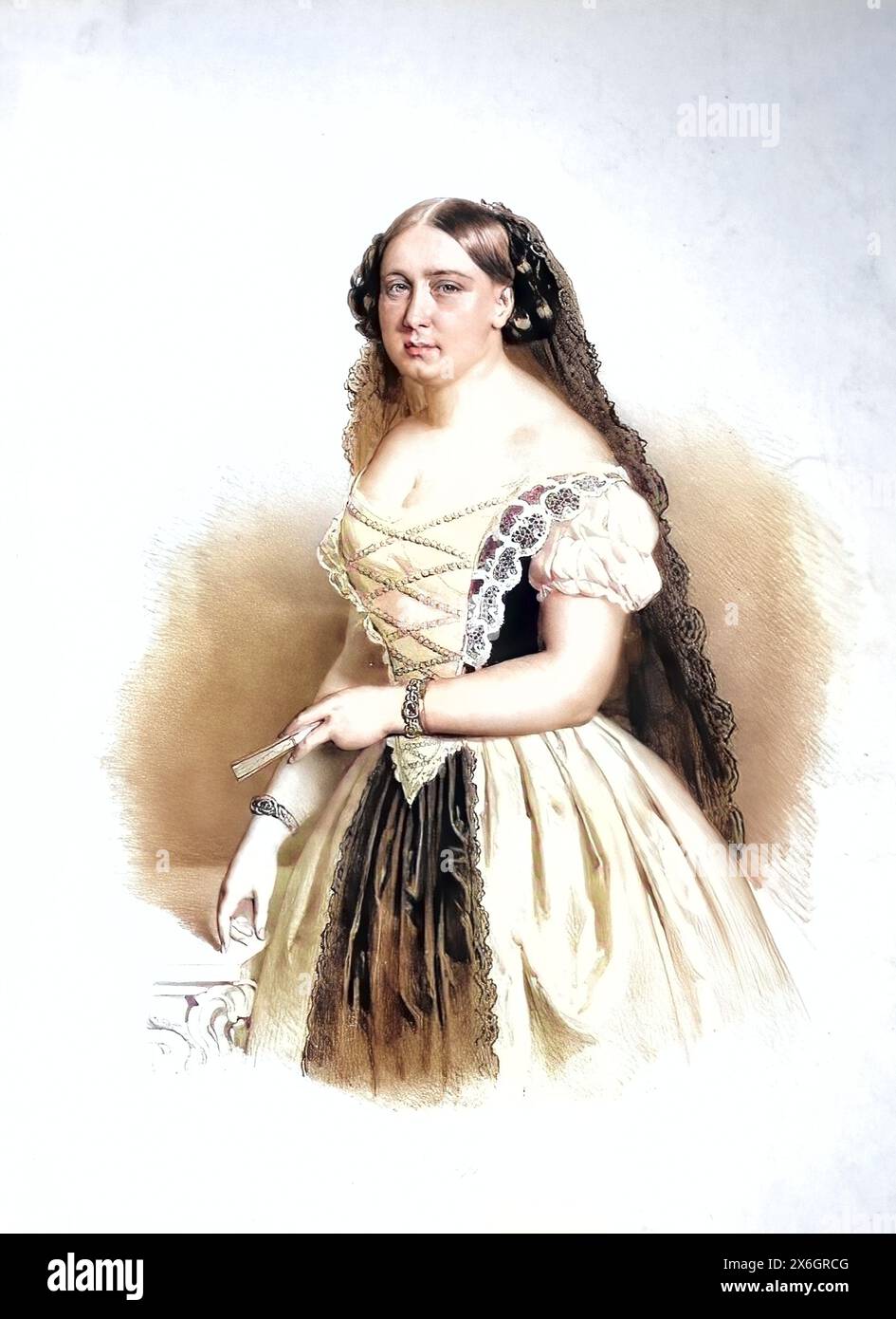Amalie Batthyany (1805-1866), Tochter des Grafen Jozsef Sandor Batthyany (1777-1812) und Barbara Skerlecz von Lomnicza (1779-1834), Ehefrau von Franz von Jenison-Walworth, Historisch, digital restaurierte Reproduktion von einer Vorlage aus dem 19. Jahrhundert, date du dossier non précisée Banque D'Images