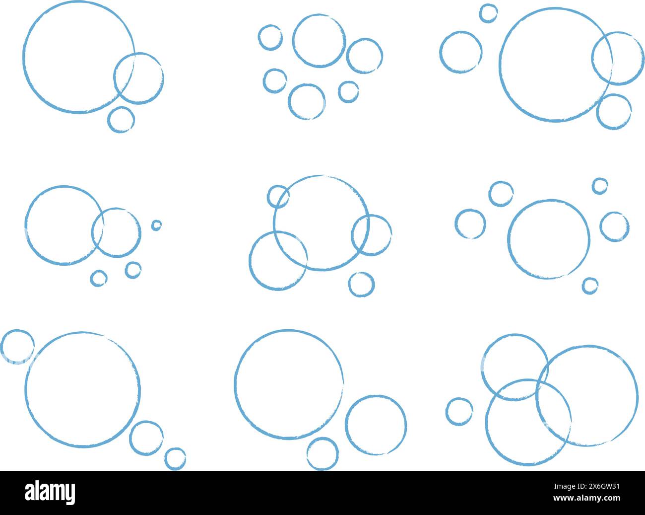 Savon doodle Bubbles Set graphique vectoriel Illustration de Vecteur
