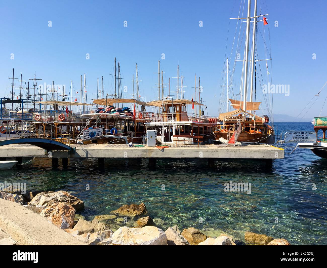 Bodrum, Turquie - 11 juillet 2017 - Marina avec yachts et bateaux à Bodrum, Turquie Banque D'Images