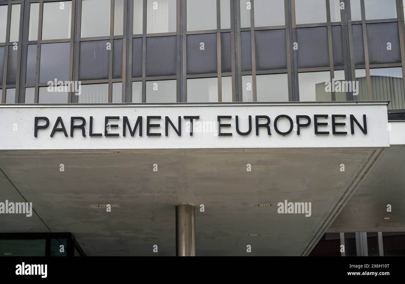 Europäisches Parlament, Gebäude Winston Churchill, Avenue du Président Robert Schumann, Straßburg, DÃ département Bas-Rhin, Frankreich *** Parlement européen, bâtiment Winston Churchill, Avenue du Président Robert Schumann, Strasbourg, département Bas Rhin, France Banque D'Images