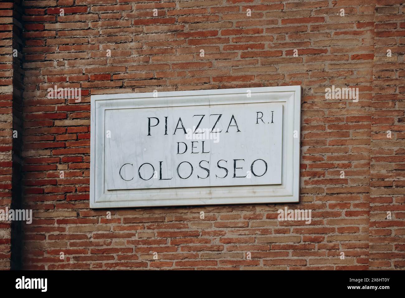 Piazza Del Colosseo (traduction : place du Colisée) à Rome Banque D'Images