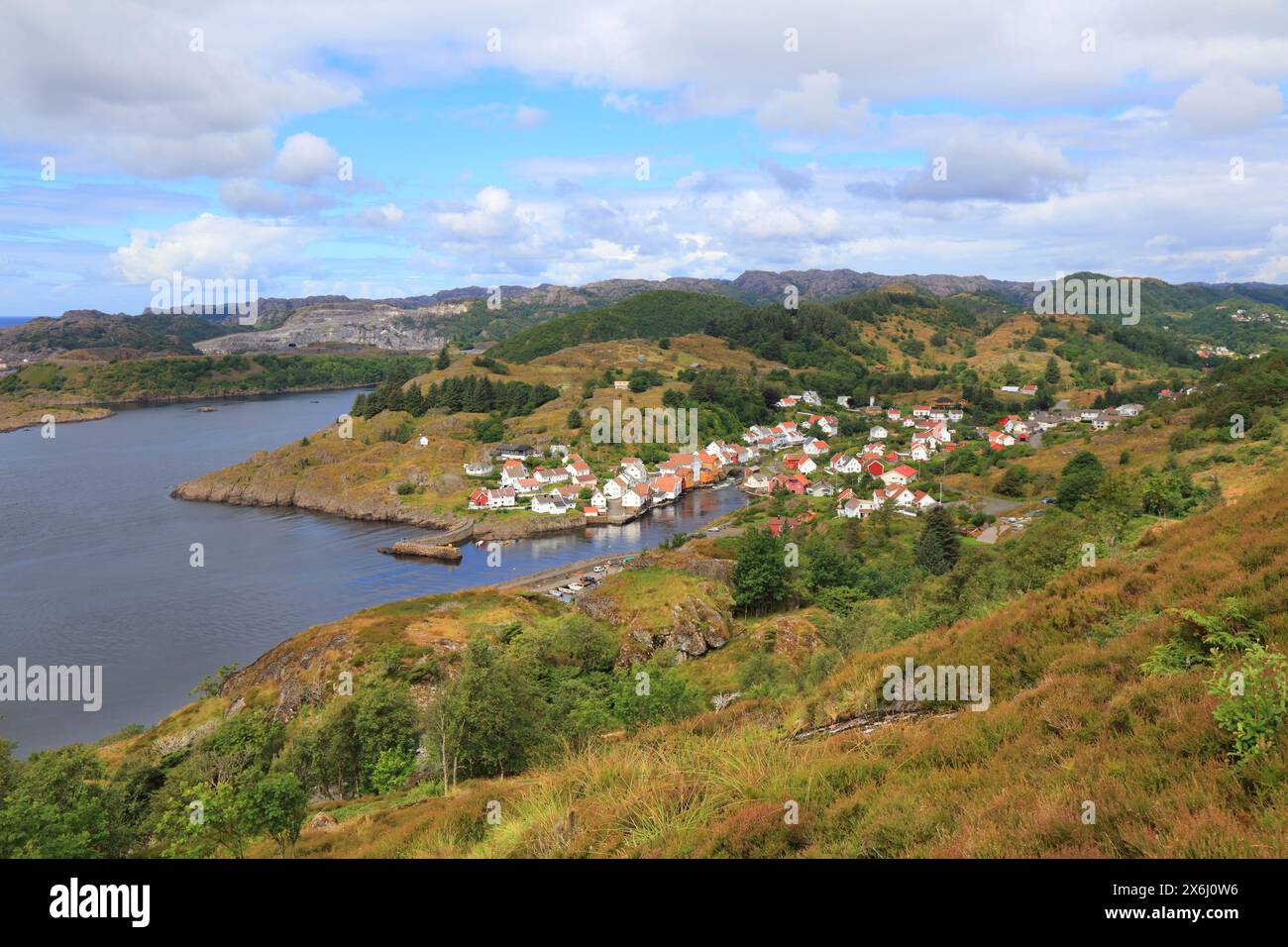 Ville de Sogndalstrand en Norvège du Sud. Ville dans le comté de Rogaland. Banque D'Images