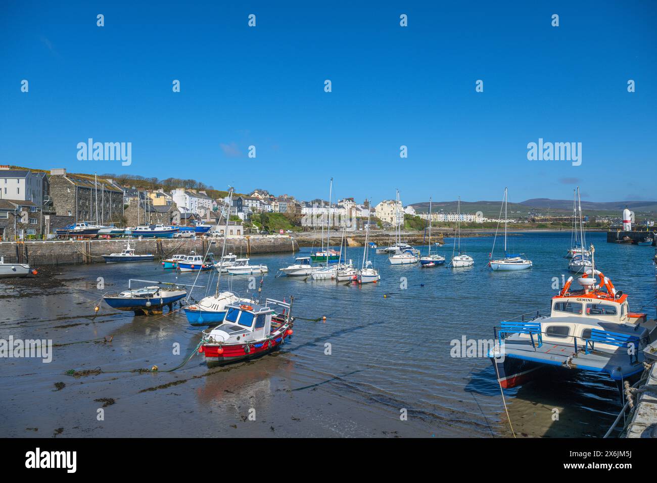 Port à Port St Mary, Île de Man, Angleterre, Royaume-Uni Banque D'Images