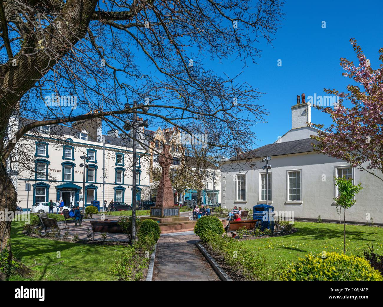 Vue vers Ramsay court House, Water Street, Ramsey, Île de Man, Angleterre, ROYAUME-UNI Banque D'Images