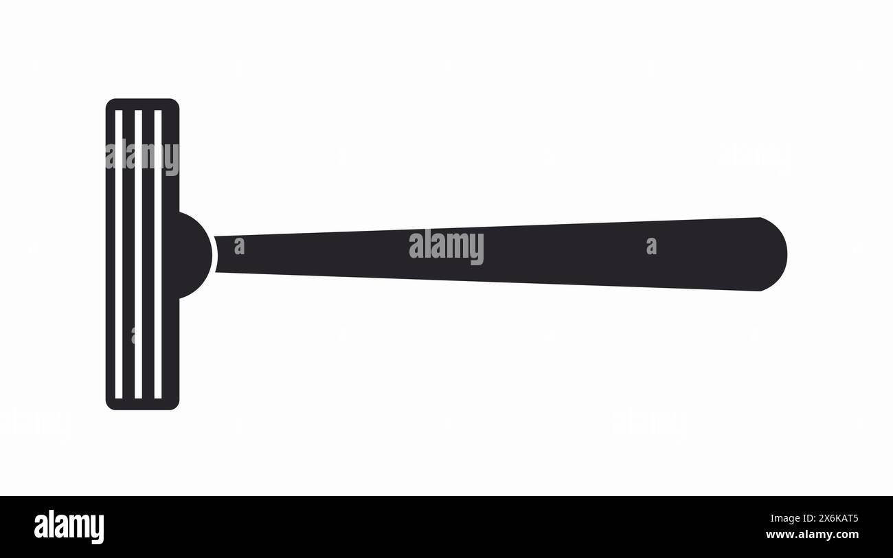 Icône rasoir. Illustration noire et blanche isolée vectorielle d'une lame de rasoir Illustration de Vecteur