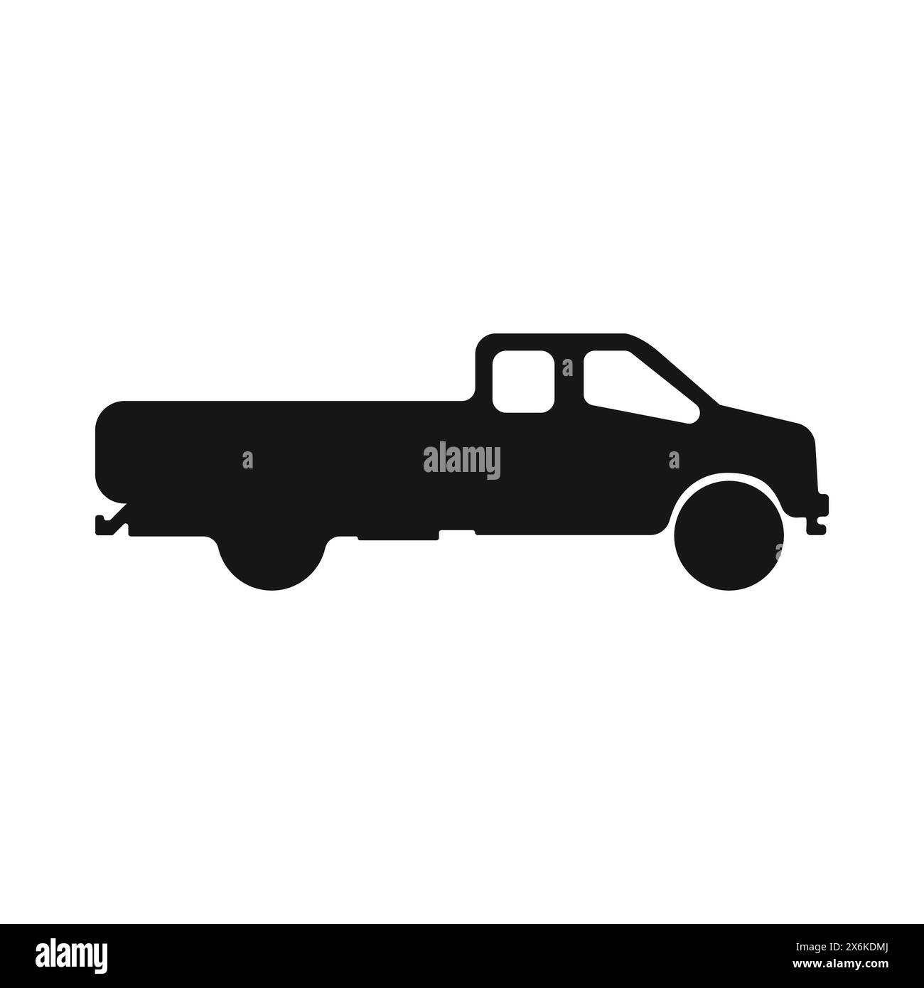 Voiture avec vecteur de remorque. Transport de voiture noire. Icône du logo du camion. Illustration vectorielle. Illustration de Vecteur