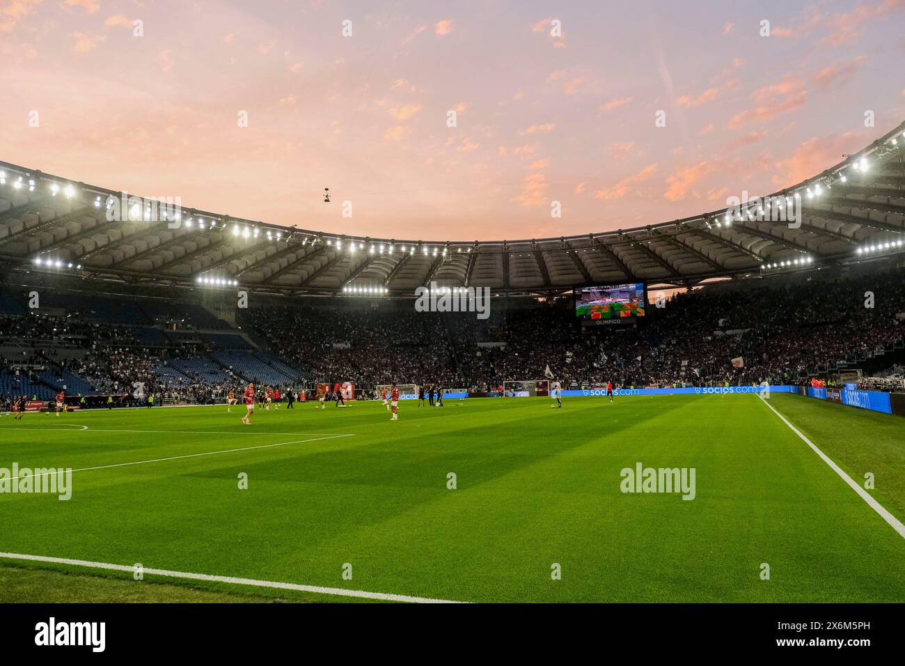 Vue générale du stade Olimpico lors de la finale de la Coupe d'Italie de football entre Atalanta et Juventus au stade Olimpico le 15,2024 mai à Rome, Italie. Banque D'Images
