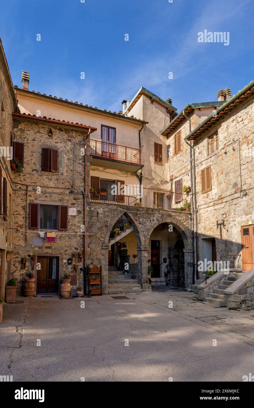 Au monastère de San Salvatore di Monte Amiata, Abbadia San Salvatore, province de Sienne, Italie Banque D'Images