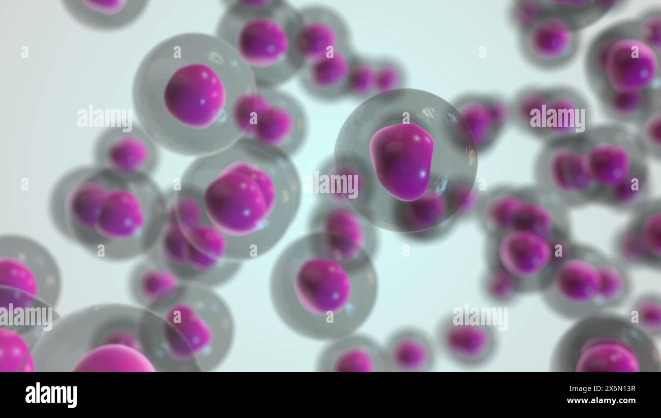 Animation médicale des cellules cancéreuses du mélanome Banque D'Images