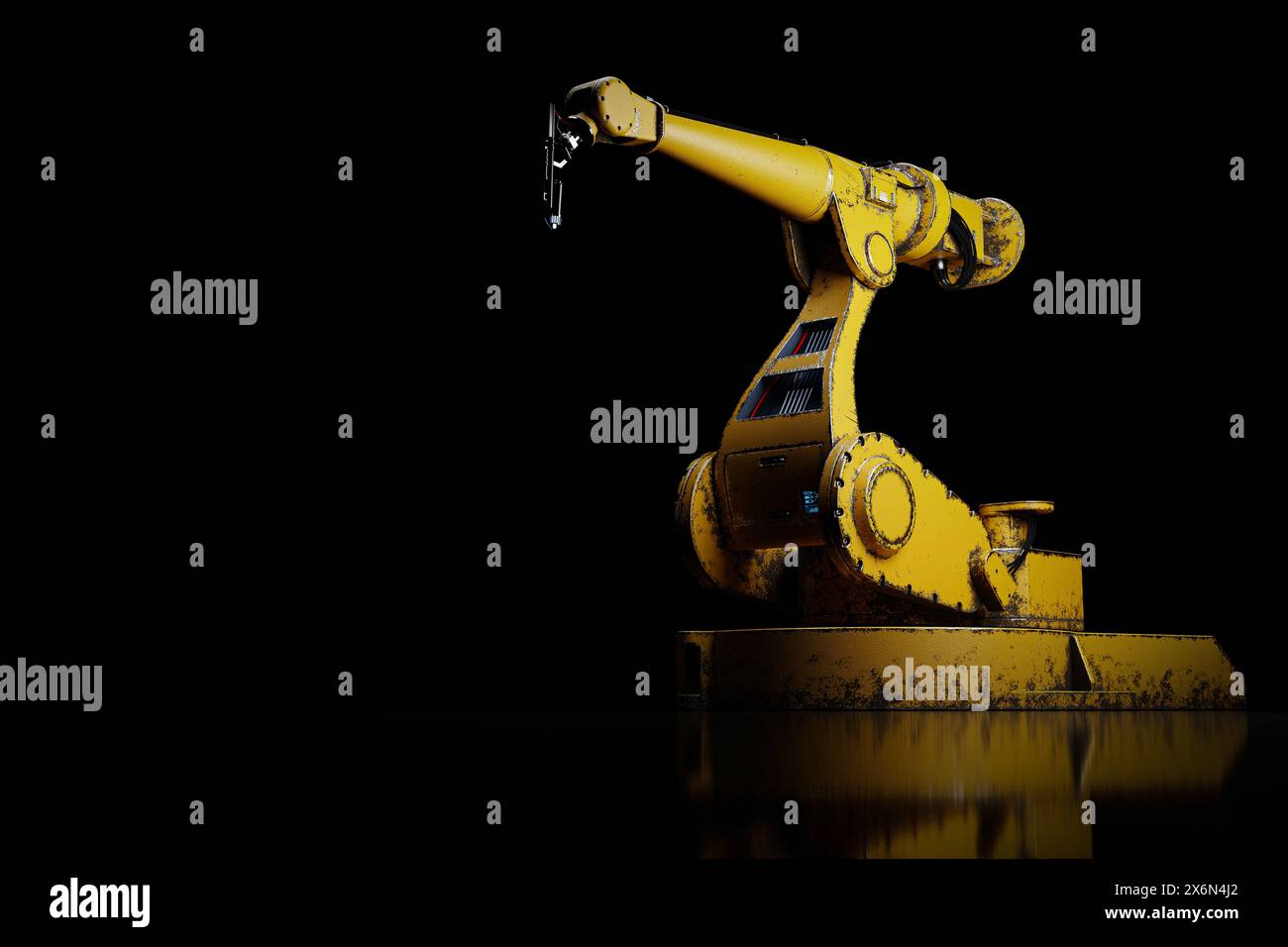Robot de soudage industriel - illustration 3D. Banque D'Images