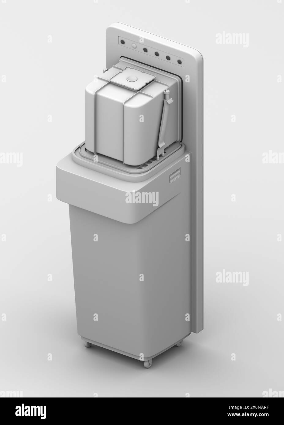 Rendu à l'argile du port de charge de Foup pour semi-conducteurs. vue isométrique. Image de rendu 3D. Banque D'Images