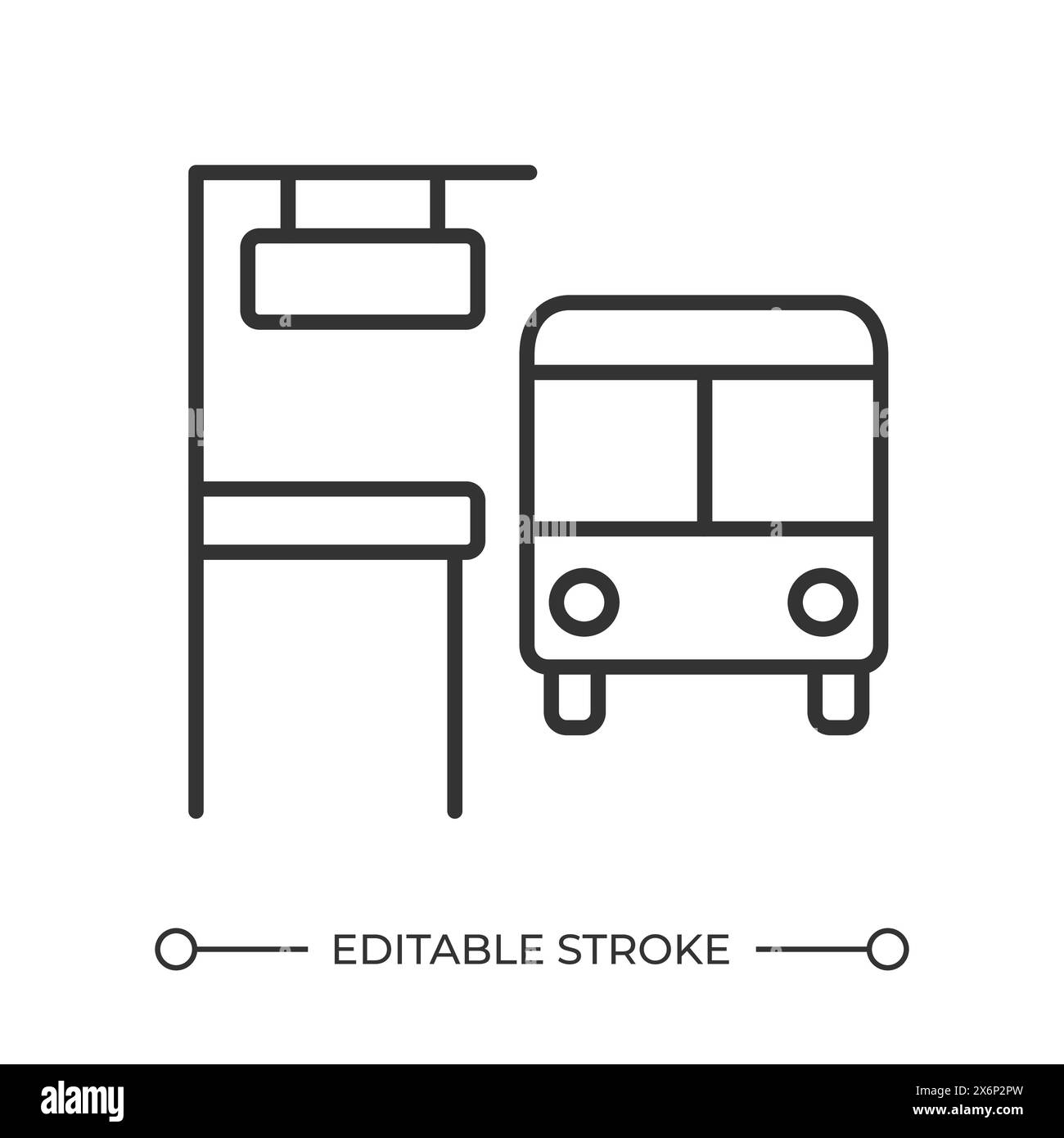 Icône linéaire d'arrêt de bus Illustration de Vecteur