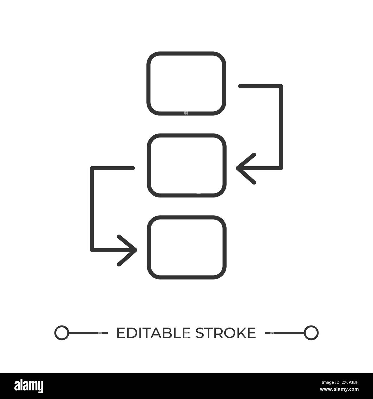 Icône linéaire d'organigramme Illustration de Vecteur