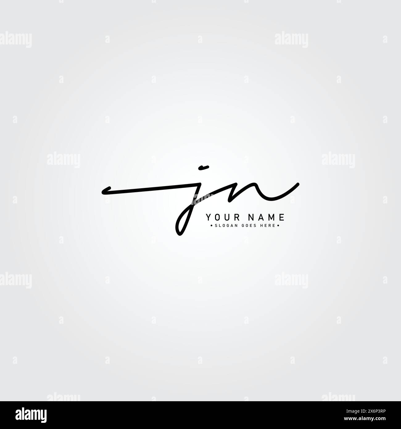 Logo de signature simple JN - modèle vectoriel manuscrit pour les logos J et N. Illustration de Vecteur