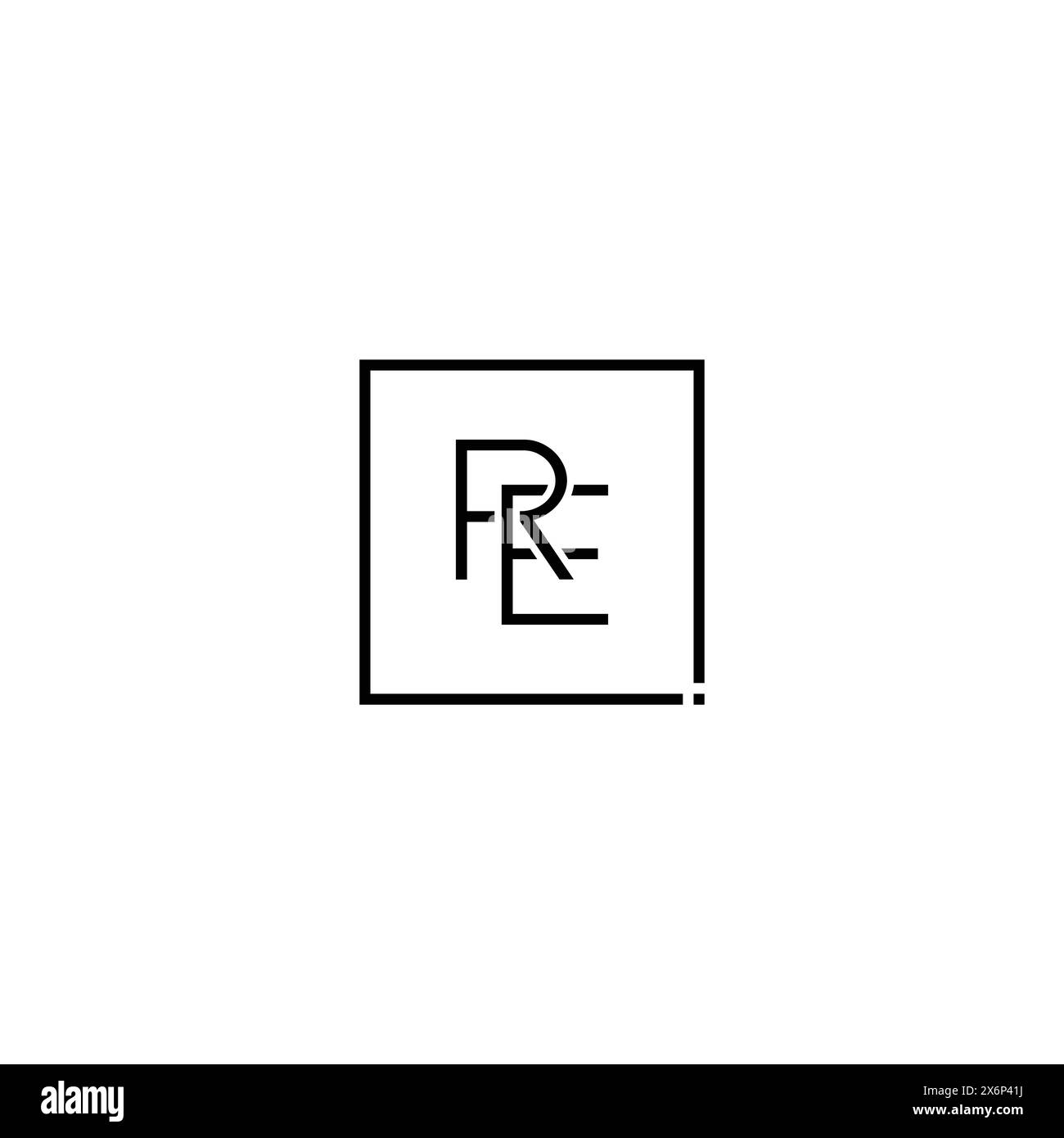 RE logo vectoriel minimal - logo commercial simple pour monogrammes R et E. Illustration de Vecteur