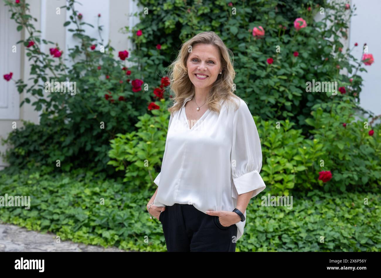 Prague, République tchèque. 16 mai 2024. La soprano suédoise Miah Persson donne une conférence de presse avant son concert dans le cadre du Festival international de musique du printemps de Prague le 16 mai 2024 à Prague, en République tchèque. Crédit : Michaela Rihova/CTK photo/Alamy Live News Banque D'Images