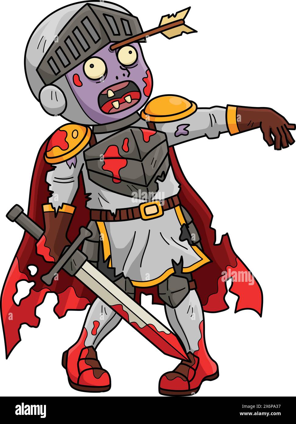 Zombie Knight Cartoon Colored Clipart illustration Illustration de Vecteur