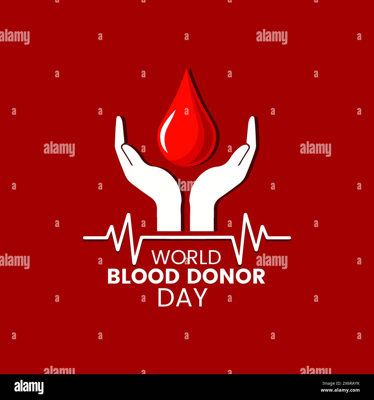 Monde donneur de sang et de sensibilisation design unique créatif. Logo vectoriel de la Journée mondiale du donneur de sang, signe médical cardiaque de concept de don. Donnez du sang sauve en vie Illustration de Vecteur