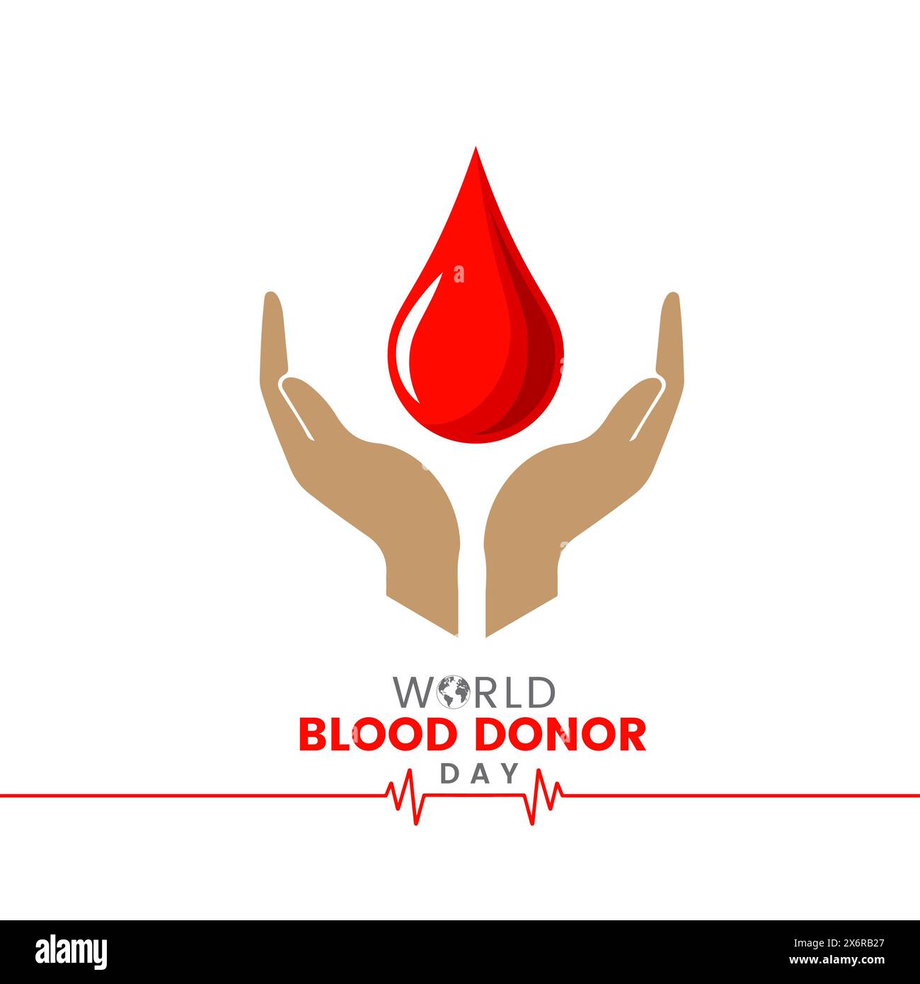 Monde donneur de sang et de sensibilisation design unique créatif. Logo vectoriel de la Journée mondiale du donneur de sang, signe médical cardiaque de concept de don. Donnez du sang sauve en vie Illustration de Vecteur
