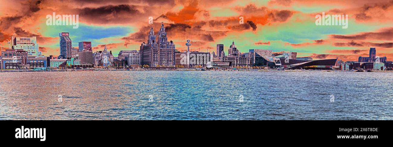 Stranger Than Fiction - vue d'un autre monde - Liverpool Waterfront Banque D'Images