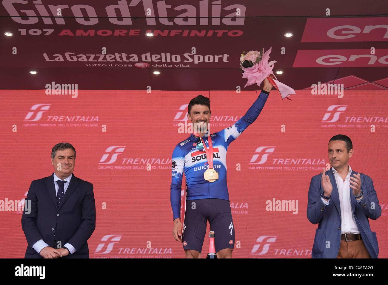 Fano, Italie. 16 mai 2024. Alaphilippe Julian (Team Soudal - Quickstep) remporte l'étape 12 du Giro d'Italia de Martinsicuro à Fano, Italie - jeudi 16 mai 2024 - Sport, cyclisme (photo Fabio Ferrari /LaPresse) crédit : LaPresse/Alamy Live News Banque D'Images