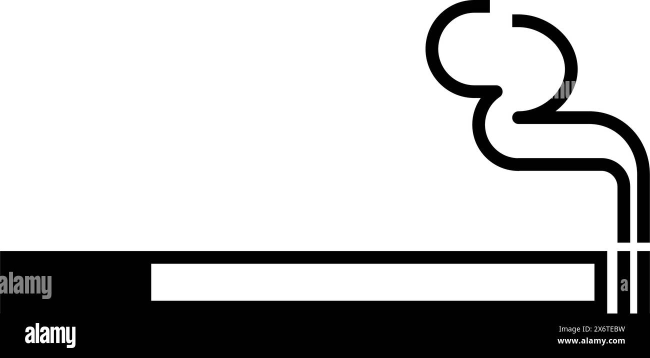 Cigarette et fumer une icône de couleur, isolé Illustration de Vecteur