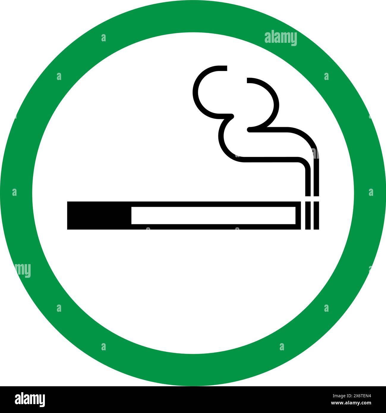 Panneau de zone fumeur avec cigarette, signes et avertissements concept Illustration de Vecteur