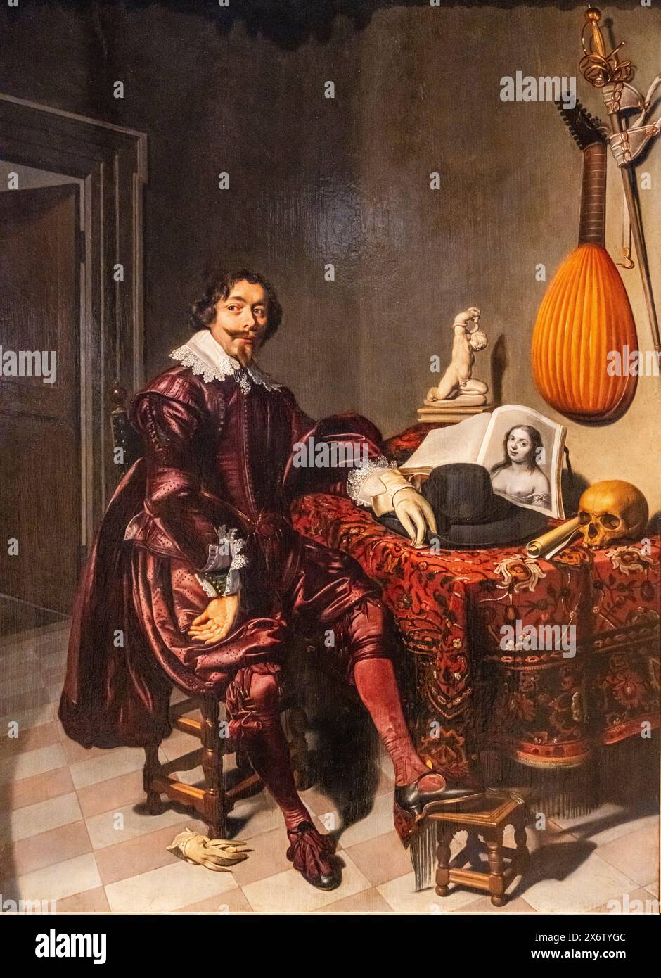 Portrait de David Bailly, Thomas de Keyser, huile sur panneau, 1625-1630, Amsterdam, pays-Bas. Banque D'Images