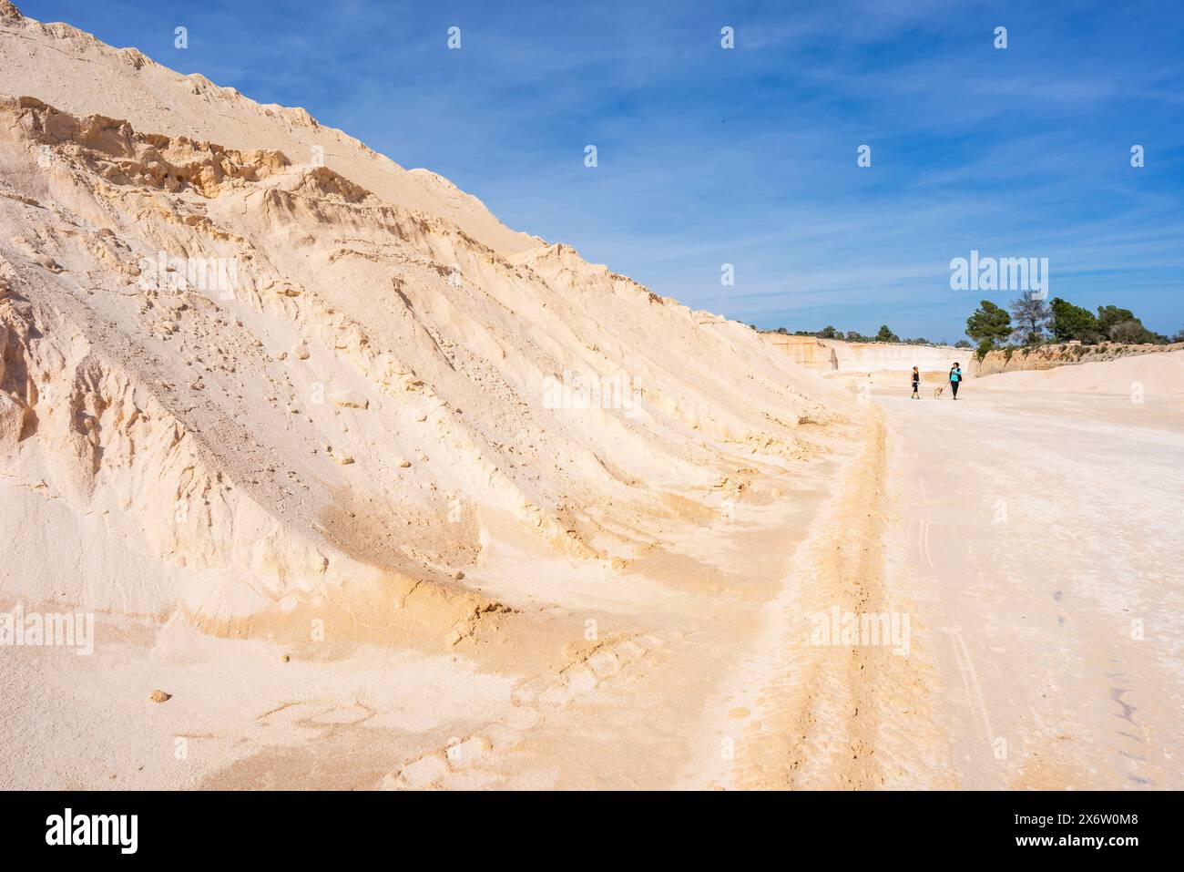 Carrière de grès de Ca's Vilafranquer, son Monserrat, Petra, Majorque, Îles Baléares, Espagne. Banque D'Images