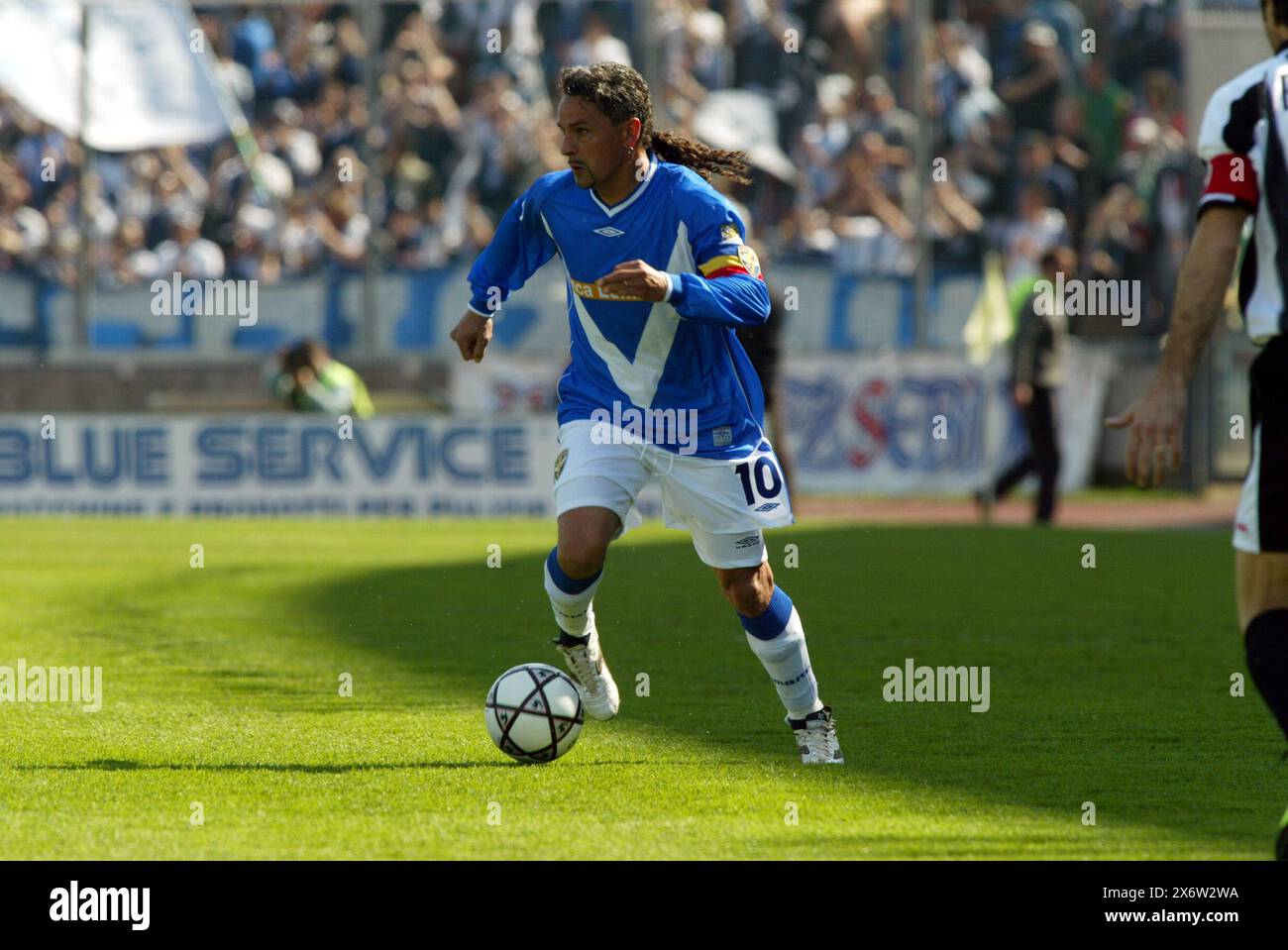Udine, Italie. 13 avril 2003. Lapresse27 04 2003 Udine Sport Calcio Campionato Serie A Tim Udinese Brescia Nella Foto : Roberto Baggio crédit : LaPresse/Alamy Live News Banque D'Images