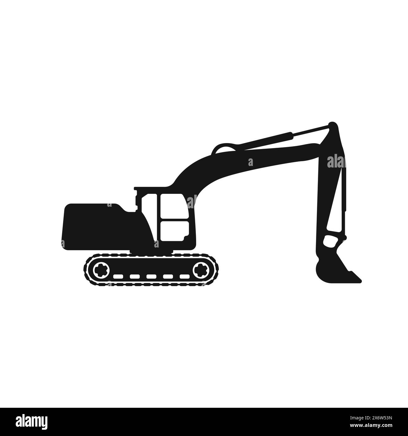 Logo du vecteur de construction et de machines agricoles. Vecteur d'équipement spécial. Icône de tracteur simple noire sur fond blanc. Illustration vectorielle. Illustration de Vecteur