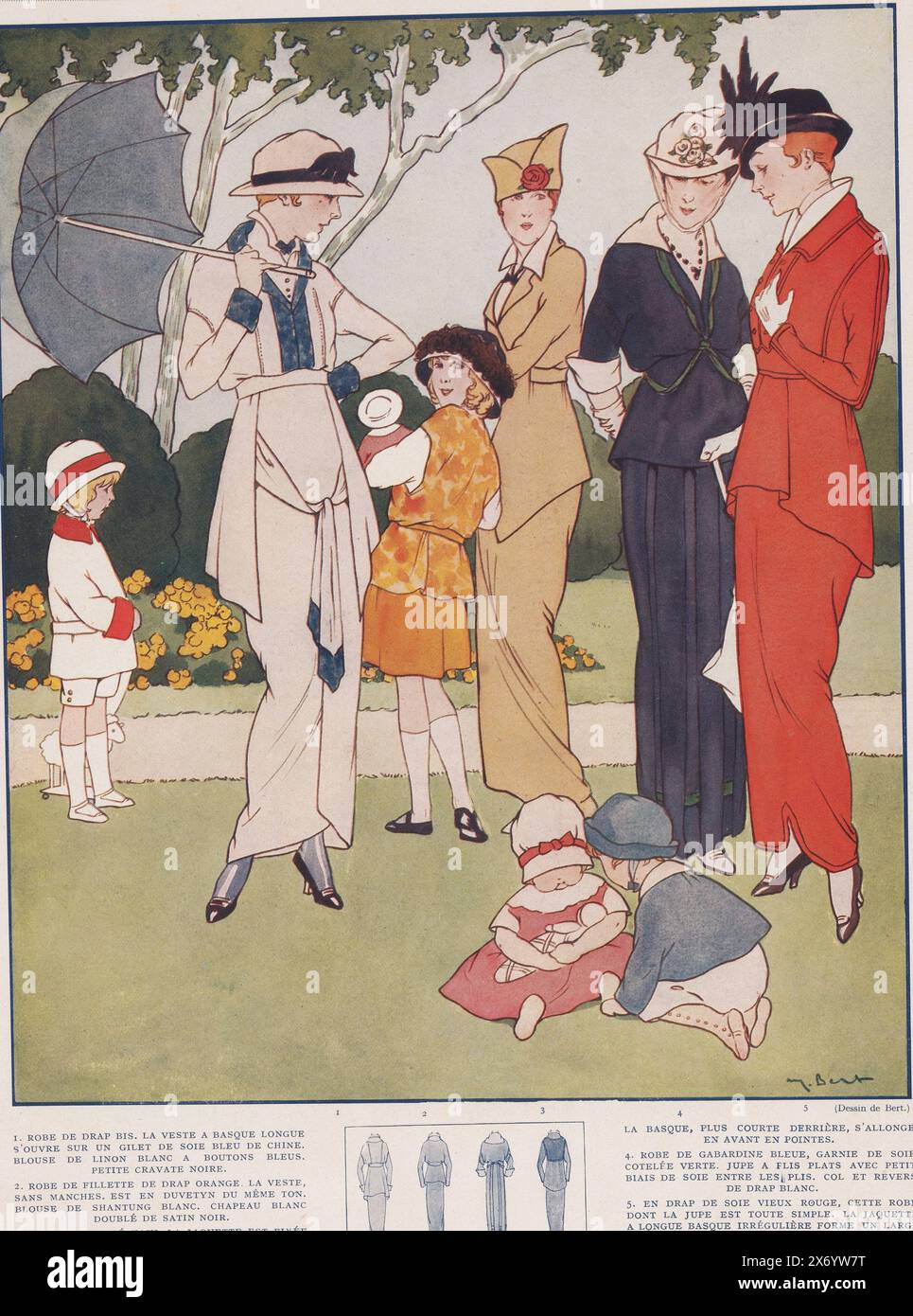 Fémina, la mode en couleurs, 1914, pp. 149-160, section avec 8 pages., magazine, imprimeur : anonyme, après conception par : Victor Lhuer, (mentionné sur l'objet), 1914, papier, typographie Banque D'Images