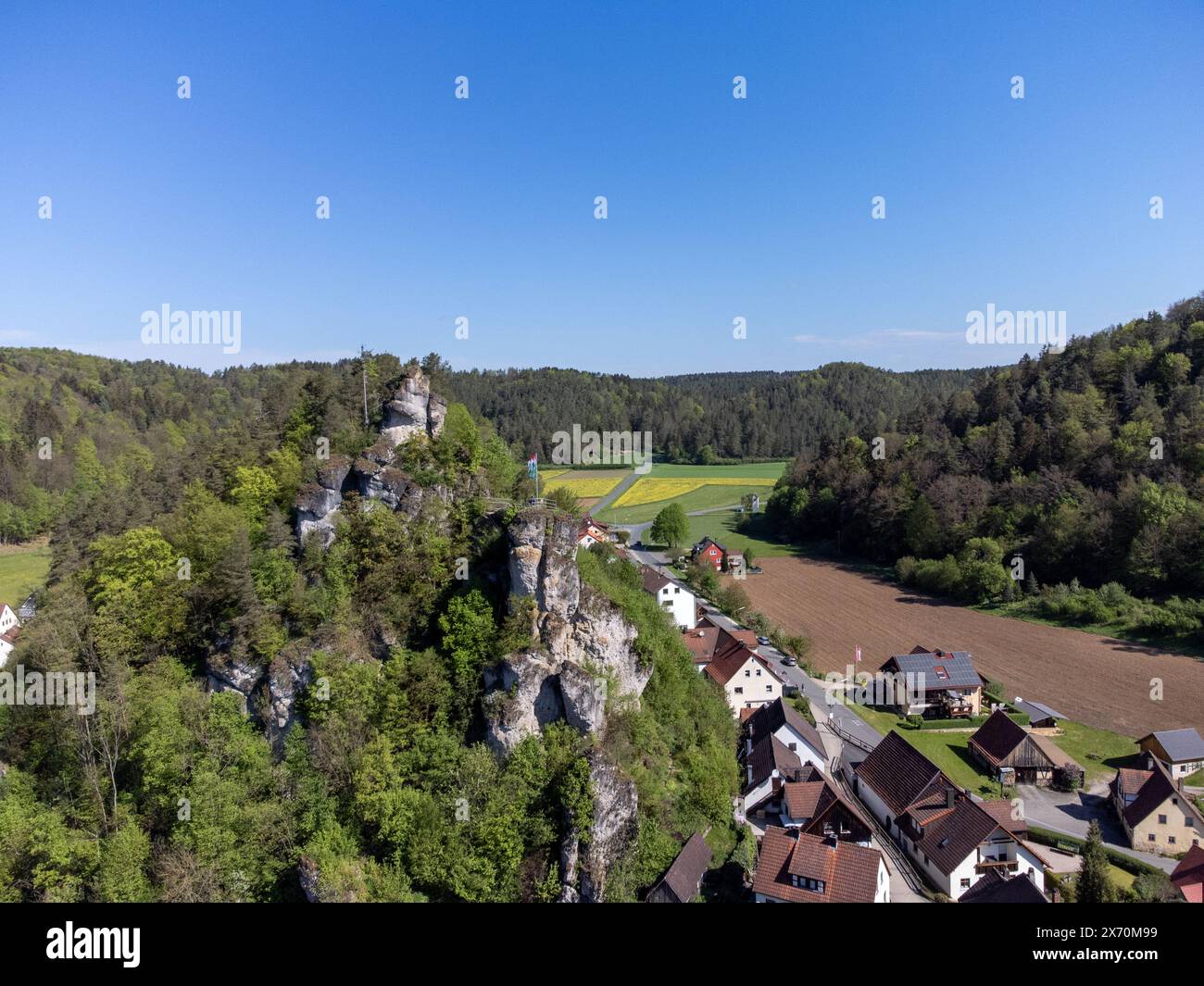 Les rochers de Tüchersfeld en Suisse franconienne en Bavière, Allemagne Banque D'Images