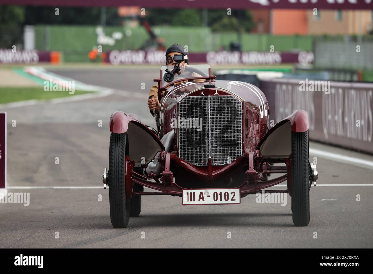 RUSSELL George (gbr), Mercedes AMG F1 Team W15, portrait pilotant la Mercedes Targa Florio de 2 litres lors de la formule 1 MSC Cruises Gran Premio del Made in Italy e Dellâ&#x80;&#x99;Emilia-Romagne 2024, 7ème manche du Championnat du monde de formule 1 2024 du 17 au 19 mai, 2024 sur l'Autodromo Enzo e Dino Ferrari, à Imola, Italie Banque D'Images