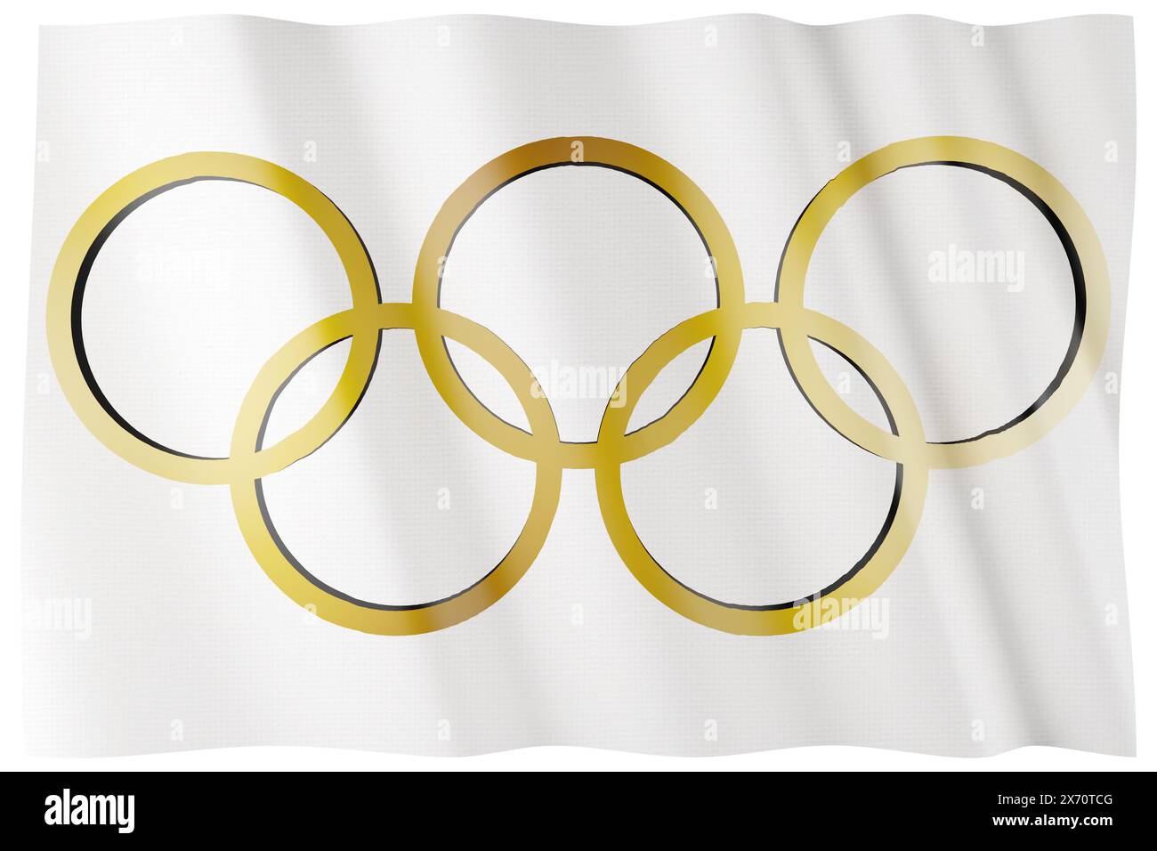 Drapeau olympique avec le symbole officiel des Jeux Olympiques. 5 cercles, 5 continents. Banque D'Images