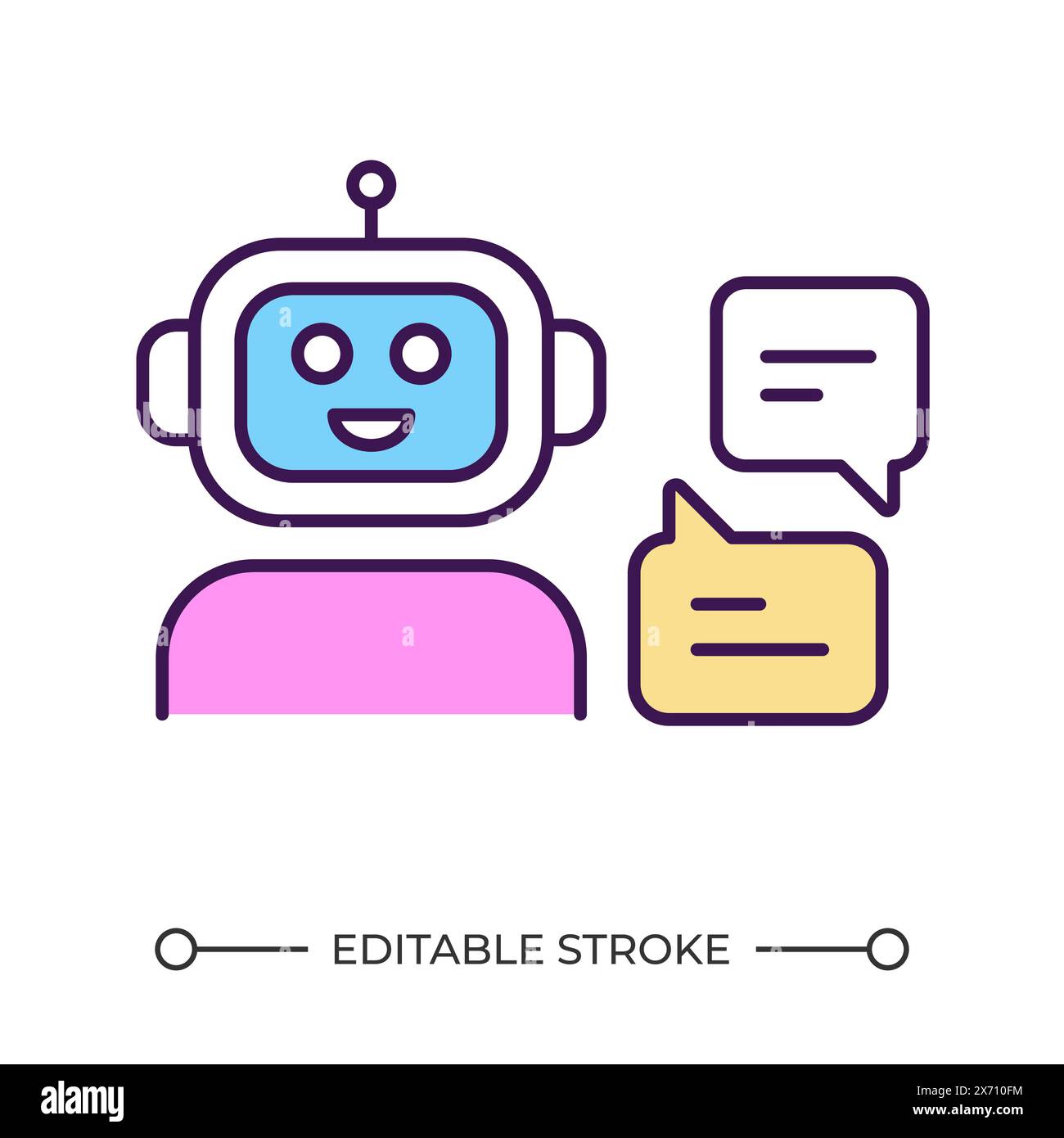 Icône de couleur RVB chatbot parlant Illustration de Vecteur