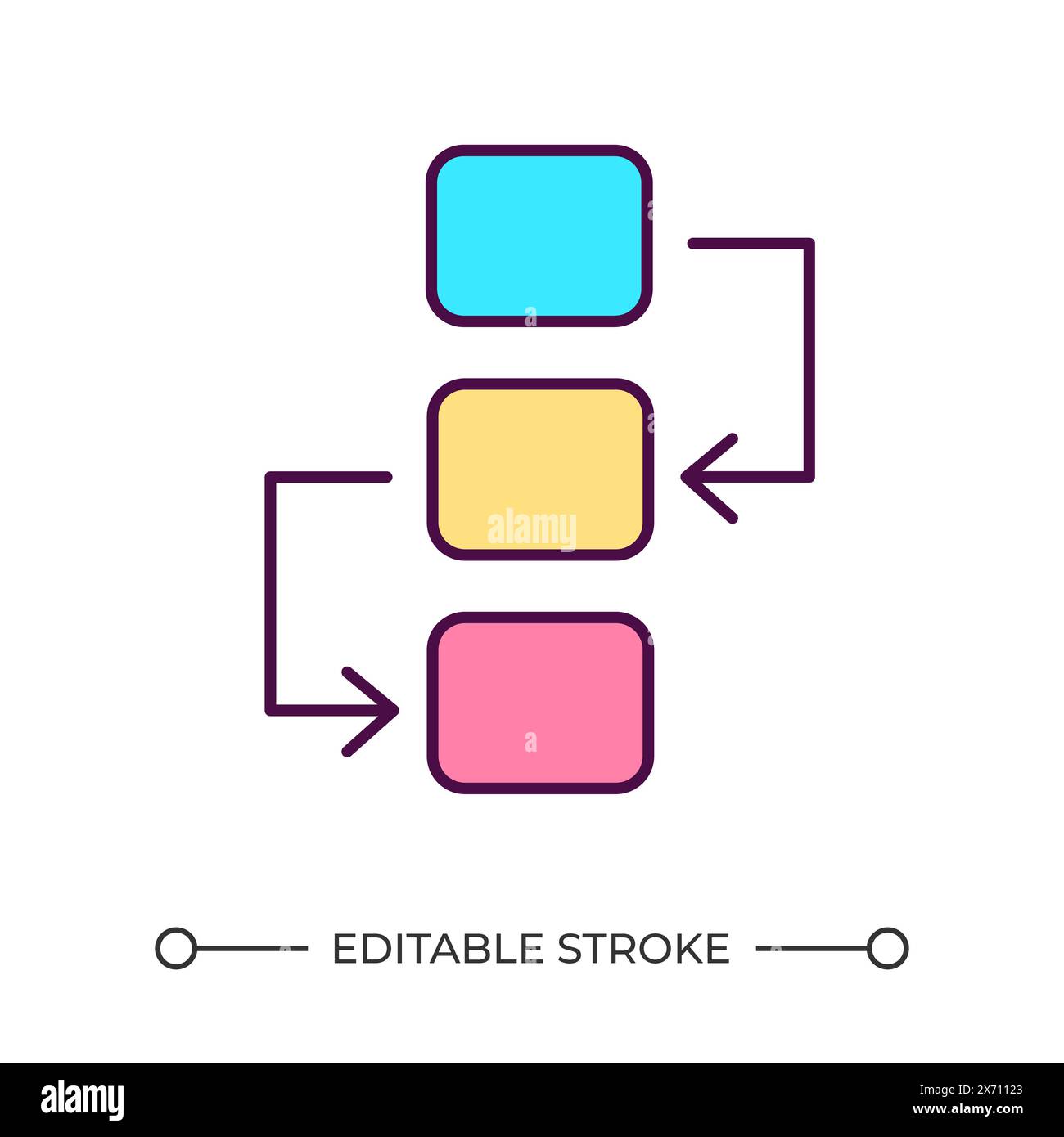 Icône de couleur RVB de l'organigramme Illustration de Vecteur