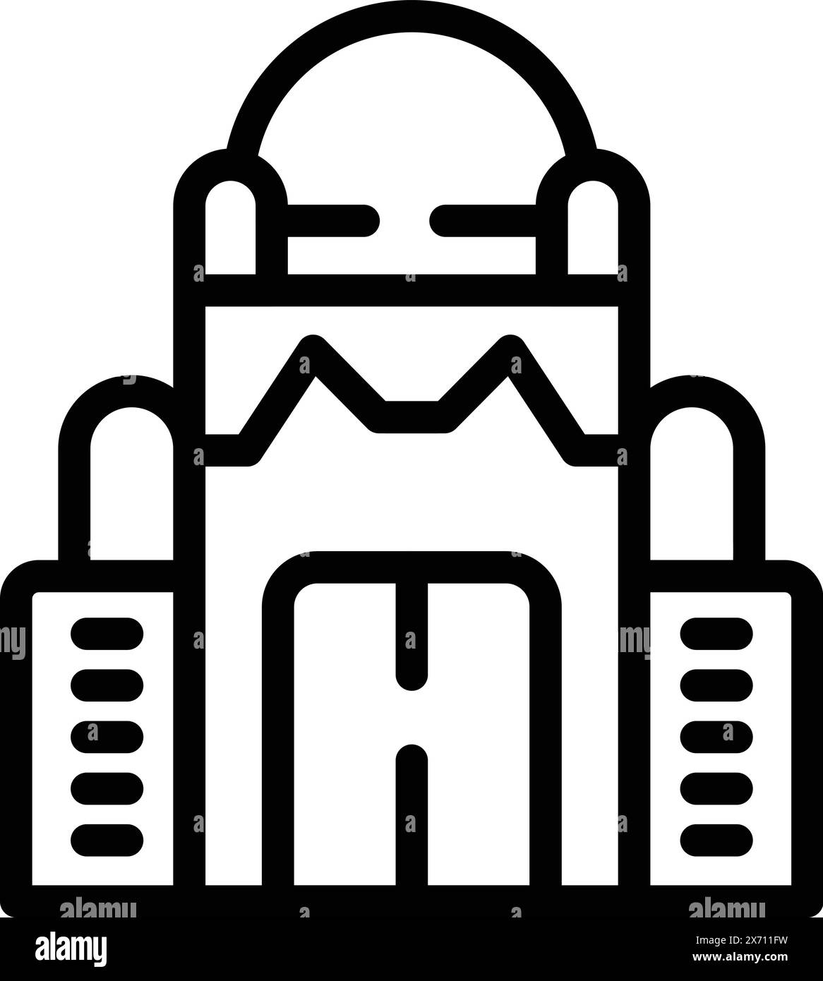 Vecteur de contour d'icône de monument de bâtiment belge. Patrimoine bruxellois. Attraction touristique historique Illustration de Vecteur